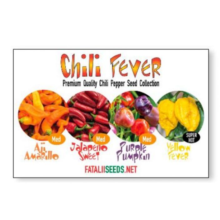 Fatalii Seeds: Chili Fever Hieno valikoima hiukan harvinaisempia mietoja ja keskitulisia chili-lajikkeita.