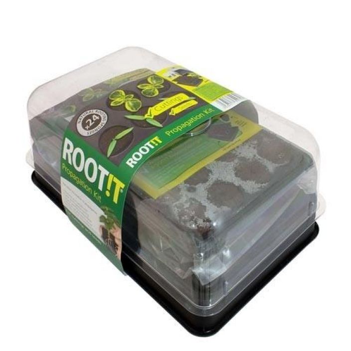 ROOT!T Propagation Kit Taimilaatikko, 24 juurrutussienta, skalpelli, seka naytepussit gelia ja first feedia.