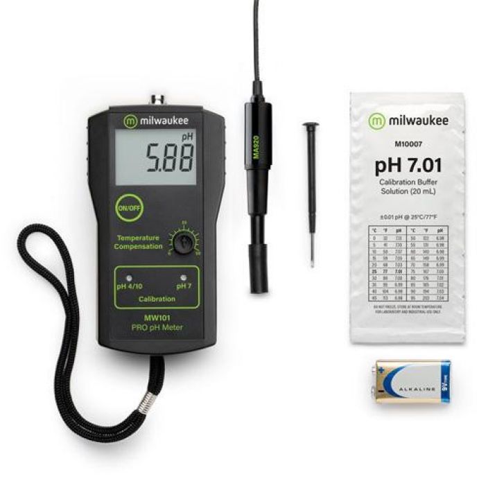 pH-mittari multaan Milwaukee MW101-SOIL Erittain laadukas, vaihdettavalla elektrodilla varustettu mittari multa-istutuksien