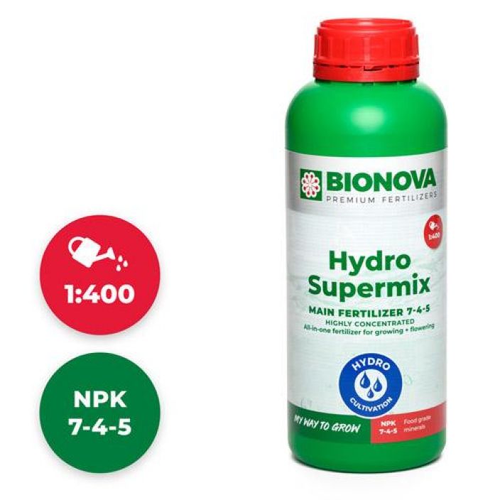 Bio Nova Hydro-Supermix 1l Hydro-Supermix on yksikomponenttinen bio-mineraaliravinne, joka on kehitetty erityisesti