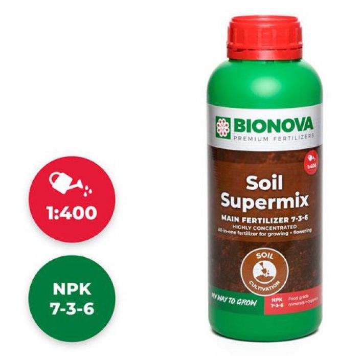 Bio Nova Soil-Supermix 1l Soil Supermix on yksikomponenttinen bio-mineraaliravinne, joka on kehitetty erityisesti multa- ja