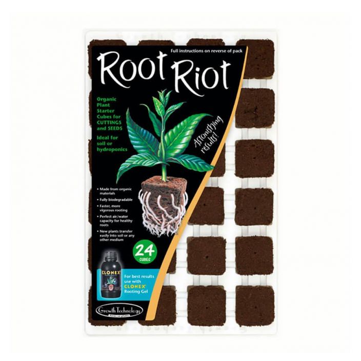 Root Riot juurrutussieni 24kpl ja alusta Siementen idattamiseen ja taimien juurruttamiseen, sopii kaikille kasvualustoille
