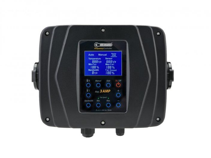 Cli-Mate Frequency Controller 3A Taajuusmuuntaja sisaan- ja ulostulopuhaltimelle, digitaalinen, aaneton.
