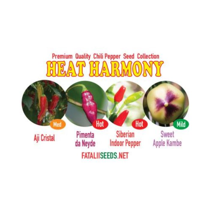 Fatalii Seeds: Heat Harmony Hieno valikoima hiukan harvinaisempia ja hyvin erilaisia chili-lajikkeita.