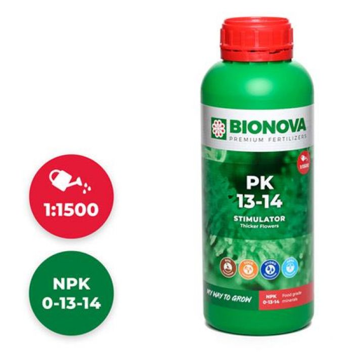 Bio Nova PK 13+14 1l Kukkimisvaiheen nestemainen fosfori-kaliumyhdiste kaikille kasvualustoille.