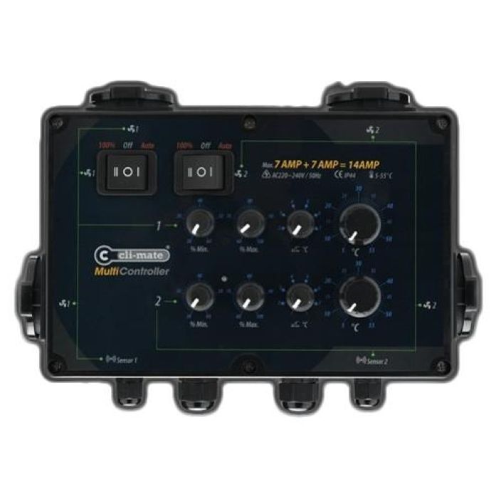 Cli-Mate Multi Controller 7A Termostaatti ja hystereesi neljalle puhaltimelle, 7A