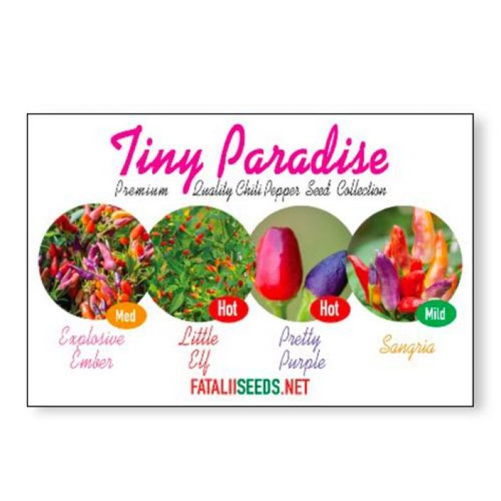 Fatalii Seeds: Tiny Paradise Hieno valikoima harvinaisia ja erittain tulisia chili-lajikkeita.