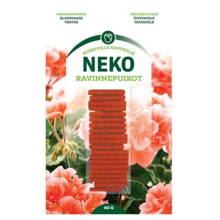 NEKO Kukkapuikot 40g Ravinnepuikot kukkiville kasveille, NPK 10-4-10