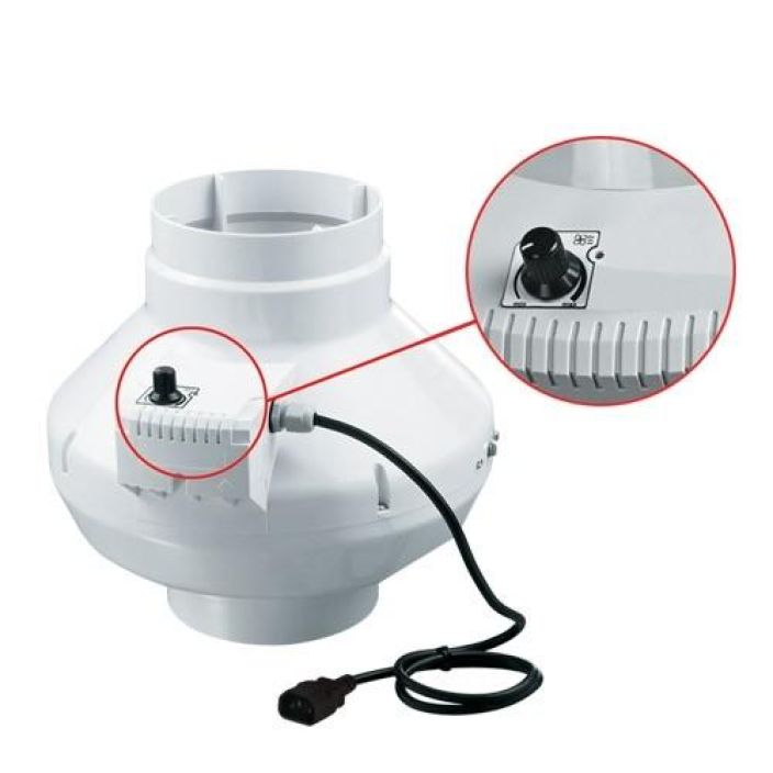 Vents VK 125mm ø 270m³/h Hiljainen moottori, kytketty europlugi ja portaaton nop.saadin. 270m³/h. 64W