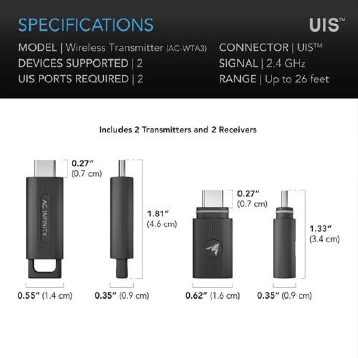 Kontrolleri, AC Infinity UIS Wireless Transmitter 2kpl tuotekuva 5