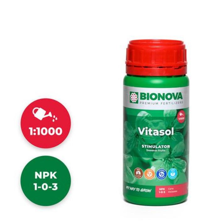 Bio Nova Vitasol 250ml Vitasol on orgaaninen kasvualustan paranne, joka perustuu melassin pieneliotoimintaa virkistavaan