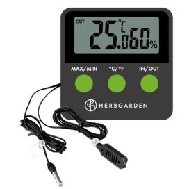 HERBGARDEN Lämpö- ja kosteusmittari, anturikaapeleilla 1,5m Herbgarden