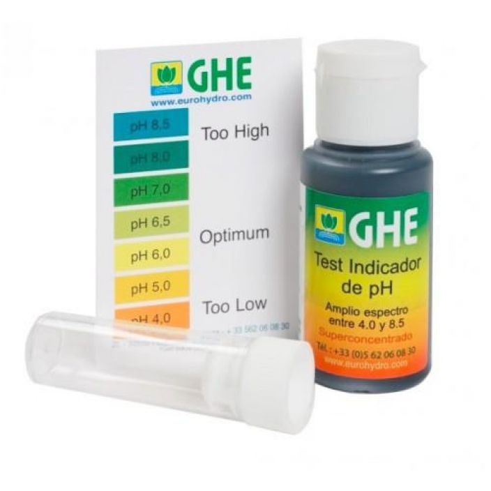 pH tippatesteri GHE pH-indikaattorineste ja varikartta