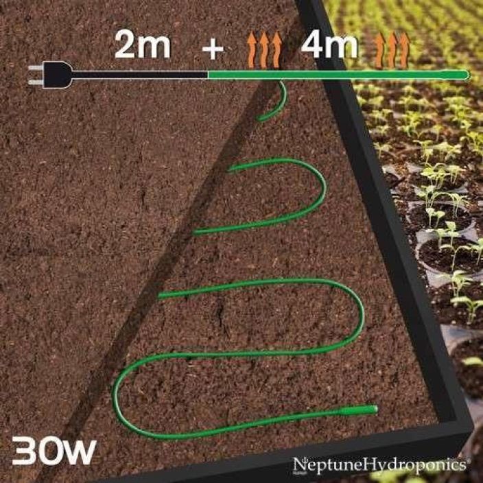 Lammityskaapeli 30W, 2+4 metria Lammitysmatto juurruttamiseen. Taimilaatikon alle idatykseen ja juurruttamiseen kylmina