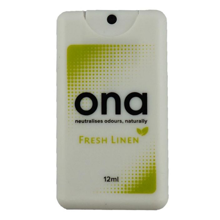 ONA Pocket Sprayer Fresh Linen 12ml Luonnon eteerisista oljyista koostuva ilmanraikastin, taskumalli