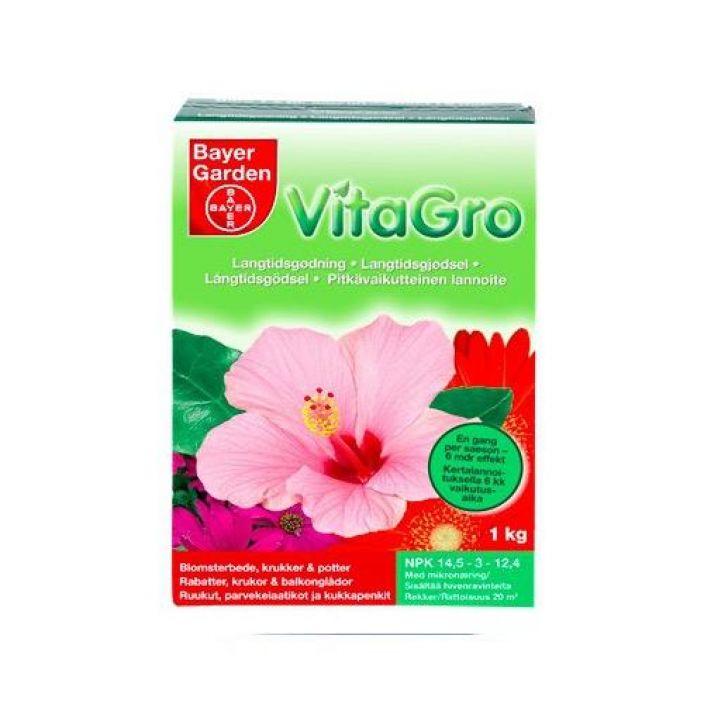 VitaGro pitkavaikutteinen lannoite 0,7kg Hitaasti liukeneva kasviravinne kukille