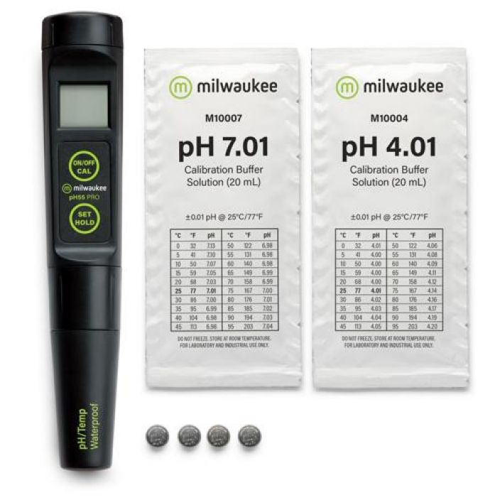 pH-mittari Milwaukee pH55 Laadukas, vesitiivis ja vaihdettavalla elektrodilla varustettu mittari nesteiden pH-arvon